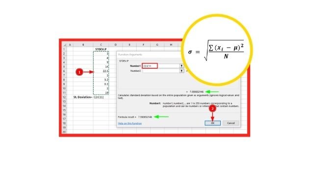 Standard Deviation ใน Excel: ฟังก์ชัน STDEV.S, STDEV.P และสูตรการคำนวณ